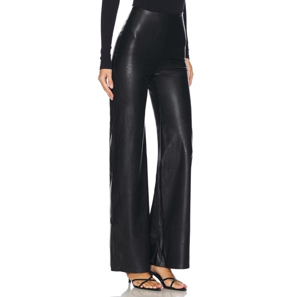 Commando | Women's Black Faux Leather High-Waisted Wide Leg Pants ~ NWT Small - Picture 2 of 11